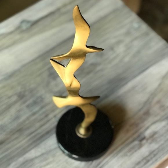 Gatco Other - Gatco MCM Vintage Solid Brass Marble Base Seagulls In Flight 13”